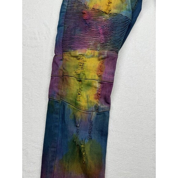 Heritage By America Men's Jeans Size 36x33 Tie Dye Denim Distressed Unique 36 30 - Picture 8 of 16
